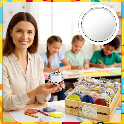 Thyle 72 Pcs Colorful Teacher Compact Mirror Gifts Bulk - Back to School