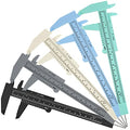 Frienda 5 Pieces Eyebrow Measuring Ruler Brow Mapping Tool Mini Vernier Caliper Double Scale Plastic Sliding Gauge Ruler for Micro Blading Eyebrow Tattoo Brow Artists(Fresh Colors)