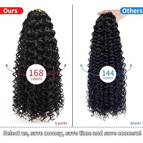 GoGo Curl Crochet Hair 22 Inch 1B Natural Black - Pack of 6