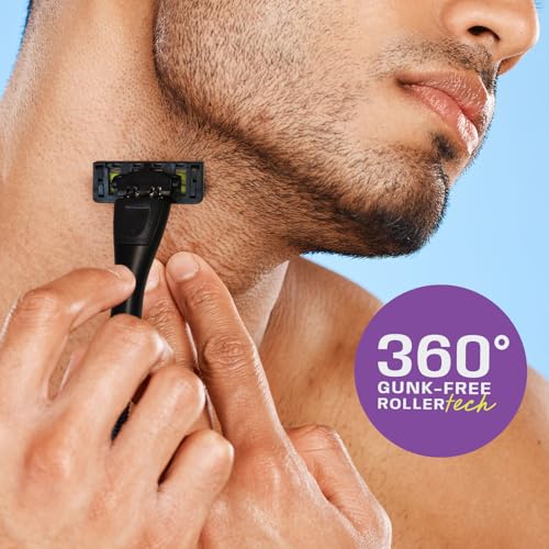 Anti-Clogging Razor Cartridge with Patented Dual Roller System ? Triple Blade, Easy-Rinse Design, 8 Refills ? YES! Your Epic Shave