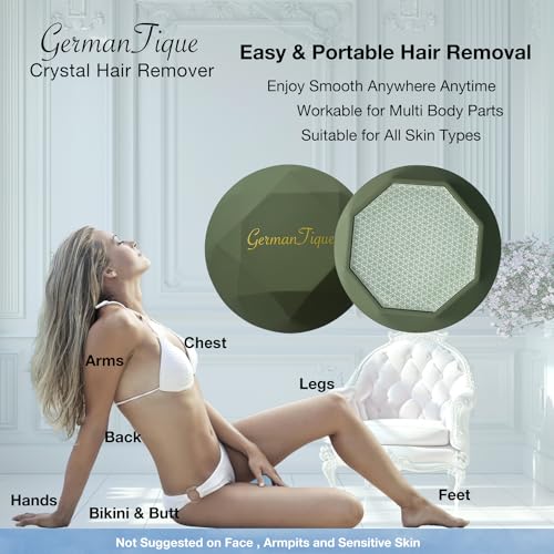 Crystal Hair Eraser Painless Hair Removal & Exfoliation - Olive Green