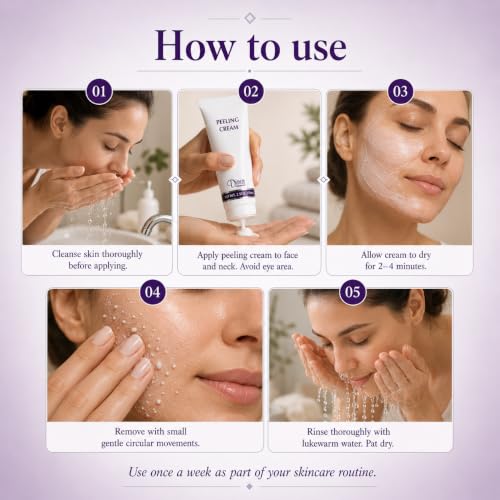 Dinur Cosmetics Exfoliating Peeling Cream 2.5 oz - Gentle Dead Cell Removal, Clearer Skin - Pack of 1