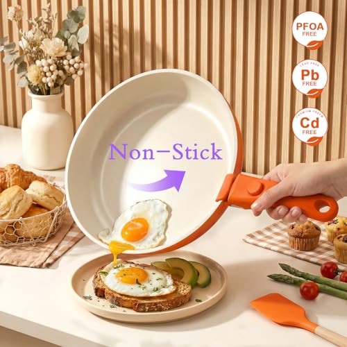 GiPP 21-Piece Nonstick Cookware Set with Detachable Handles - Orange Gradient