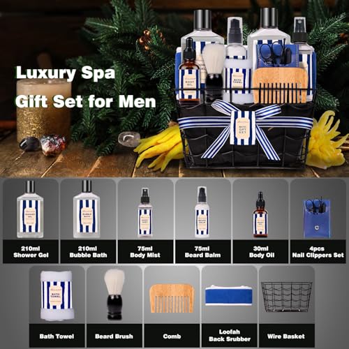 Cedar & Bergamot Spa Gift Set for Men - Self Care & Care Package