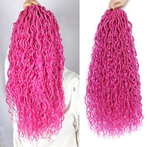 Pink Goddess Locs Crochet Hair 18 Inch Faux Locs for Black Women