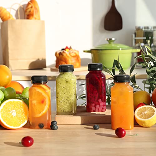 8oz Plastic Juice Bottles with Caps - 134 Pack, Reusable Food Storage Containers
