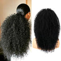 27-Inch Drawstring Ponytail Extension for Black Women, Kinky Curly Hairpiece