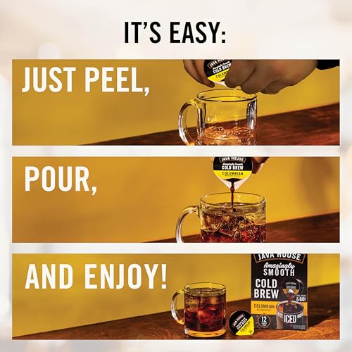 Cold Brew Coffee Concentrate Pods - Sumatran, Pack of 12 (48 Count) - Single Serve Liquid Coffee