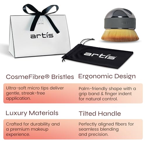 Artis Elite Palm Makeup Brush Luxury Synthetic Cosmefibre Brush Ideal For Foundation, SPF, Skincare Use With Liquids, Powders, and Creams Creates A Streak-Free Application