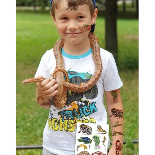 Glitter Animals Tattoos for Kids, 12 Sheets Glitter Dragon Cat Panda Tiger Elephant Panda Giraffe Temporary Tattoos for Kids Animals Themed Party Birthday Party Supplies Gifts Decoration
