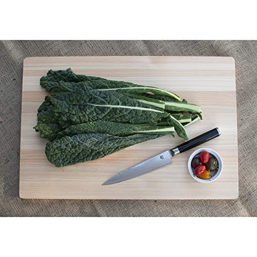 Shun Classic 6-Inch Utility Knife - Black Handle, VG-MAX, Damascus 68-Layer
