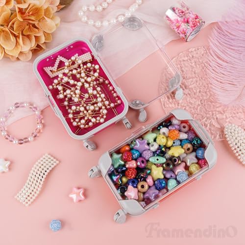 Framendino 12 Pack Mini Suitcase Storage Containers in 9 Colors for Candy, Cosmetics & Small Items