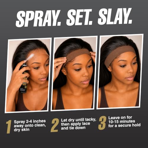 Lace Bond Spray - Extreme Hold Adhesive for Wigs, Hairpieces, 3 Pack