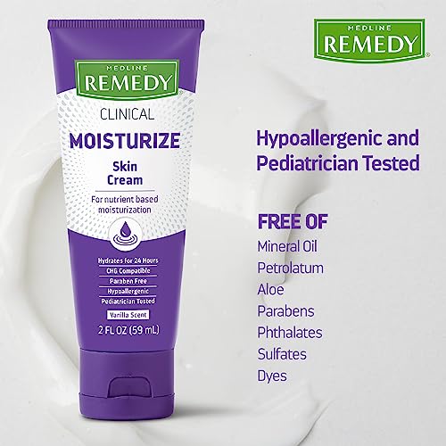 Medline Remedy Clinical Skin Cream - Nourishing Moisturizer for Dry Skin, 2 oz., Pack of 24