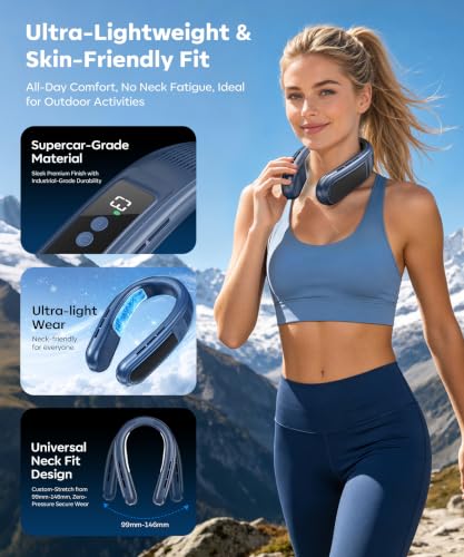 Beyn Neck Air Conditioner Cooler - Light Blue, 6000mAh, 3 Speeds