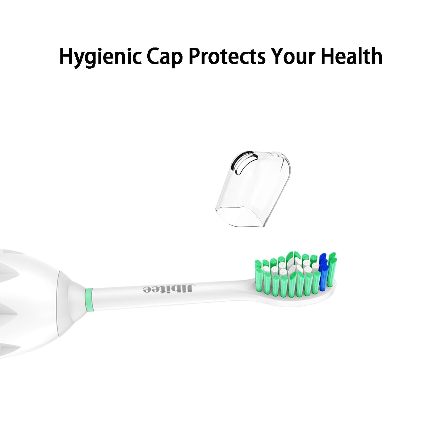 Jibitee Replacement Brush Heads Compatible with Philips Sonicare E-Series HX7022/66, fit Screw-On Electric Toothbrush Handles, 6 Pack