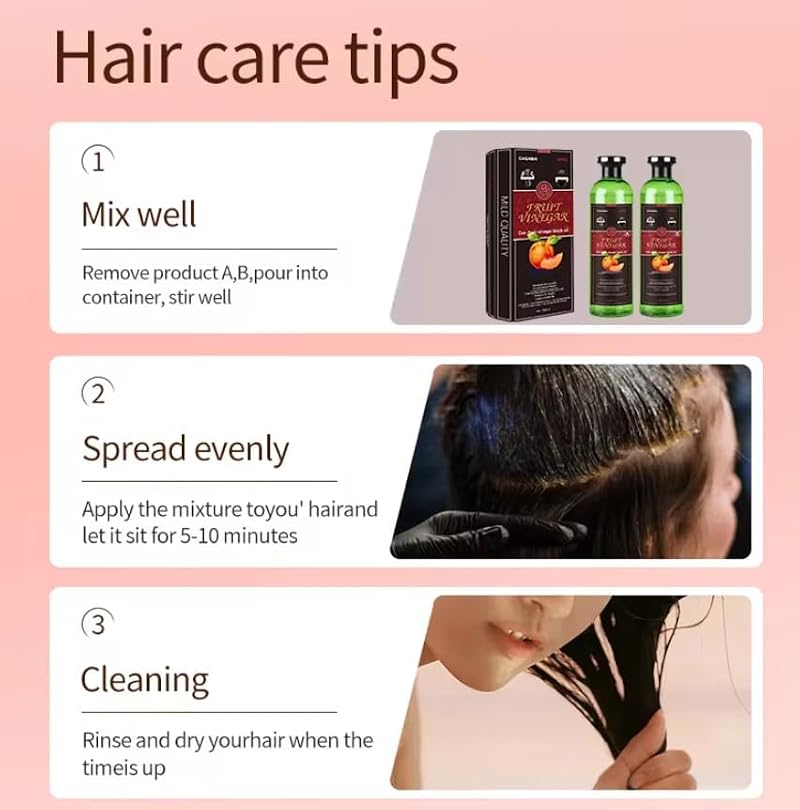 Fruit Vinegar Hair Color - Ammonia-Free Gray Coverage, Long-Lasting, 33.8 fl oz