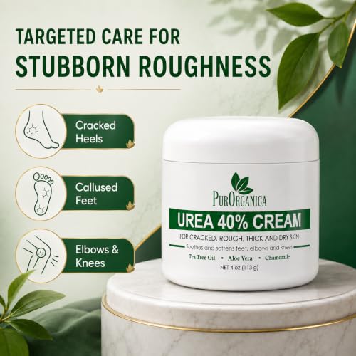 Urea Foot Cream 40% for Dry Cracked Heels & Calluses - Soothing Moisturizer
