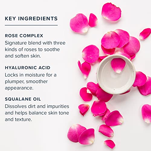 HERITAGE STORE Rosewater Facial Cleanser - Milk Face Wash Purifies and Nourishes w/Squalane, Rose Complex, Dry Skin to Combination Skin Care, Hypoallergenic, pH Balanced, Vegan, 60-Day Guarantee, 4oz