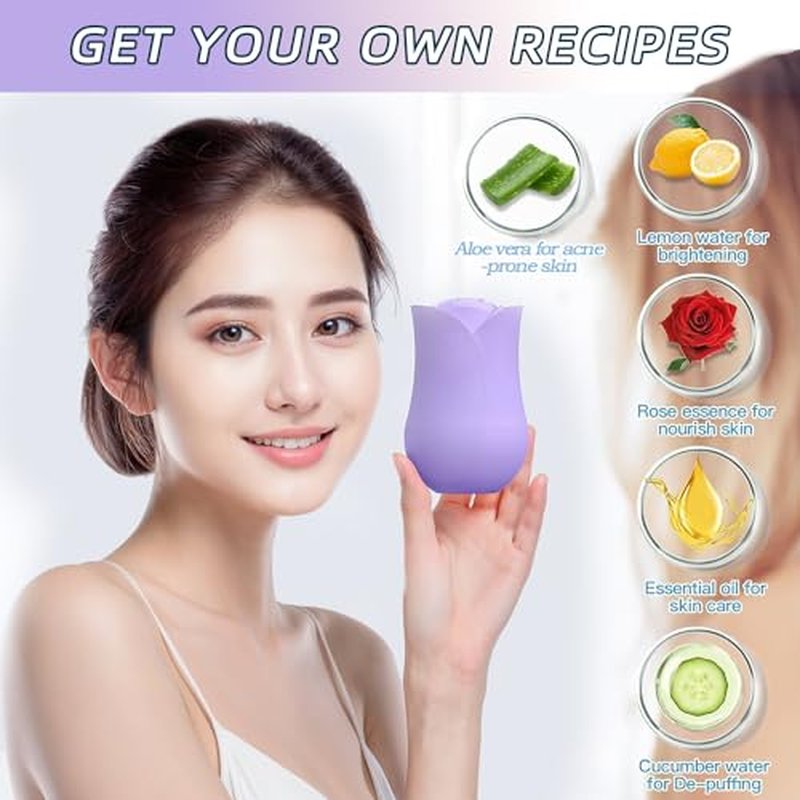 Ice Roller For Face£¬Cryo Cube Ice Roller For Facial And Eye,Skincare Tools,For Relieving Facial Edema, Shrinking Pores, And Lifting And Firming The Skin (Purple)