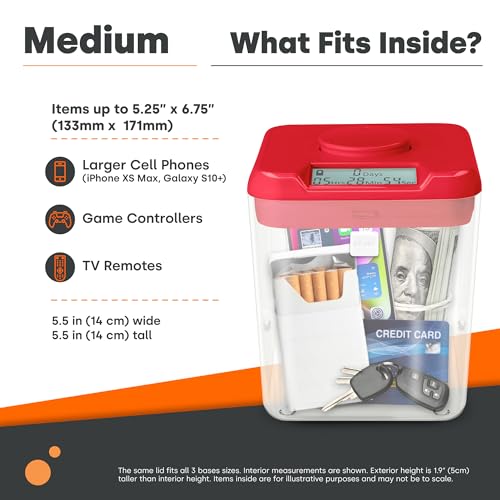 Medium White Locking Time-Delay Container for Habits & Addiction Recovery