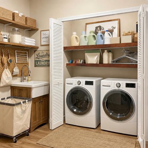Wire Shelf Covers for Pantry Closet Laundry - Rustic Brown 4pcs 24x12 Inches - Easy Assembly