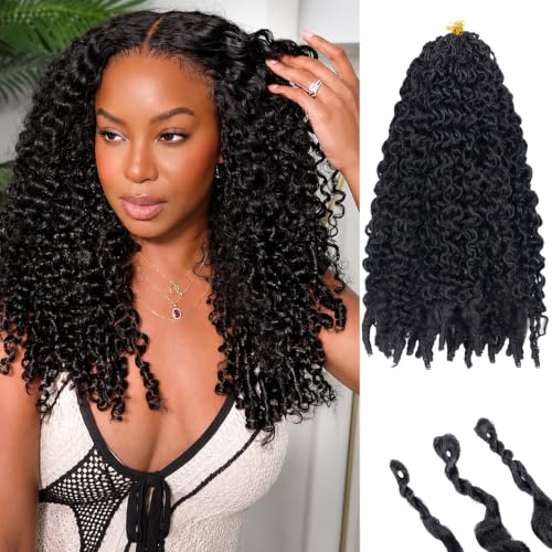 Burmese Curly Crochet Hair 16 Inch - Natural Look for Black Women, Pre-Looped, 8 Pack