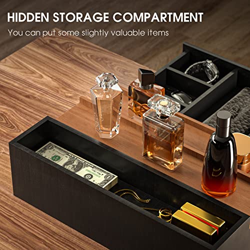 Sephyroth Black Walnut 3-Tier Cologne Organizer with Drawer Storage for Men