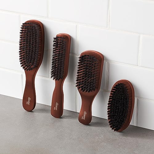 Diane Reinforced Boar Bristle Wave Brush for Men and Barbers ? Medium Bristles for Thick and Curly Hair ? Use for Detangling, Smoothing, Wave Styles, Restore Shine and Texture