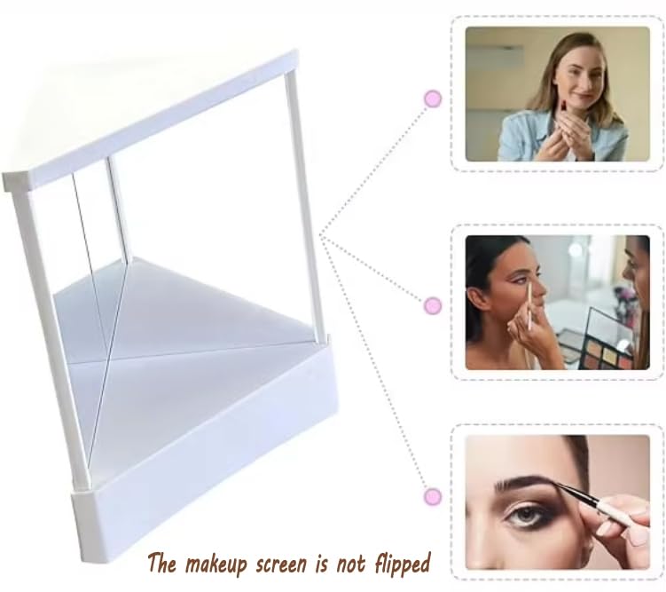 Whoixdsor True Mirror for Women, Non-Reversing Mirror with True Image Reflection,Precision Glass Viewing Angle,Slim Design,Real Reflections for Vanity & Beauty (Blue)