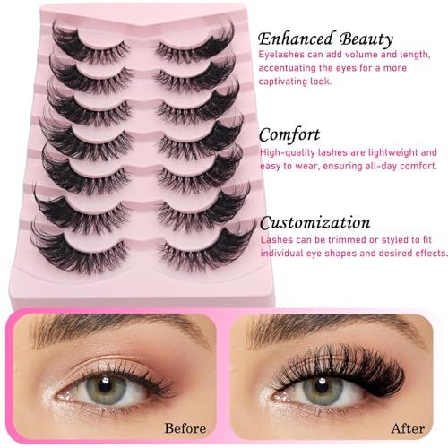 JIMIRE Wispy Lash Clusters Fairy Eyelash Clusters with Spikes 8-20MM LC Curl Cat Eye Cluster Eyelash Extensions with Bottom Lashes Clusters DIY Fox Eye Individual Lashes at Home 116Pcs Pack