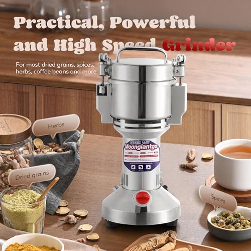 Electric Grain Mill Grinder 300g Upright Silver 110V - Moongiantgo