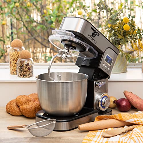 Stainless Steel LCD Stand Mixer with 6 Speeds, 5.5 Qt Bowl & Attachments