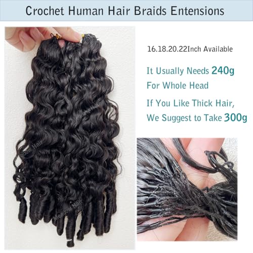 20 Inch/60g Knotless Crochet Hair Extensions - Brazilian Virgin Human Hair