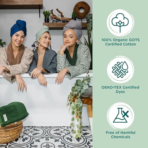 Hair Towel Wrap for Women & Men - Quick Dry, Frizz-Free, Organic Turkish Cotton