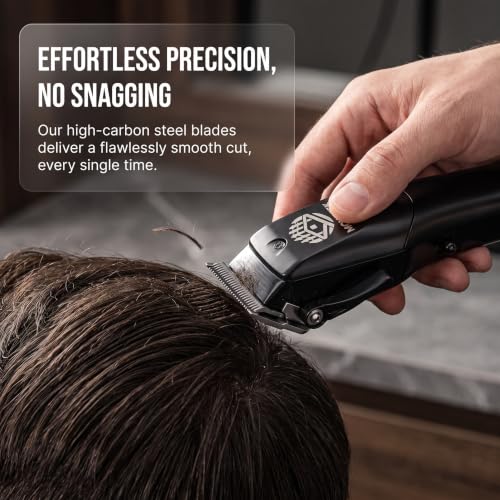 Cordless Hair Clippers for Men with LED Display, Trimmer Set, Professional & Home Use