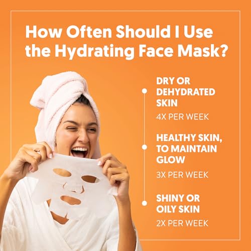 By Nature Vitamin C + Collagen Sheet Face Mask with Vitamin E ? Firming, Anti-Aging Facial Treatment for Radiance, Elasticity & Hydration ? Skincare for Pre-Event Glow & All Skin Types ? Pack of 4