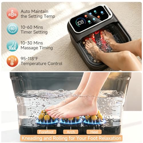 AAOBOSI Electric Foot Spa with Heat, Massage & Bubbles - Home Relaxation