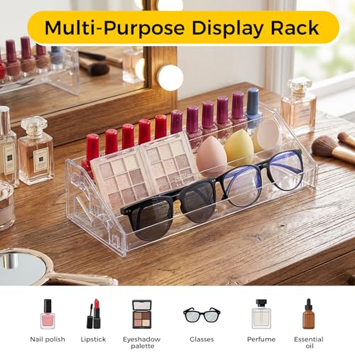 Acrylic Nail Polish Organizer Rack 3 Tiers Clear Storage Stand for Cosmetics