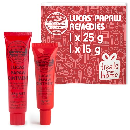 Treats from Home Pawpaw Lip & Dry Skin Balm Gift Pack - 15g & 25g Tubes, All Skin Types, All Gender, Made in Australia