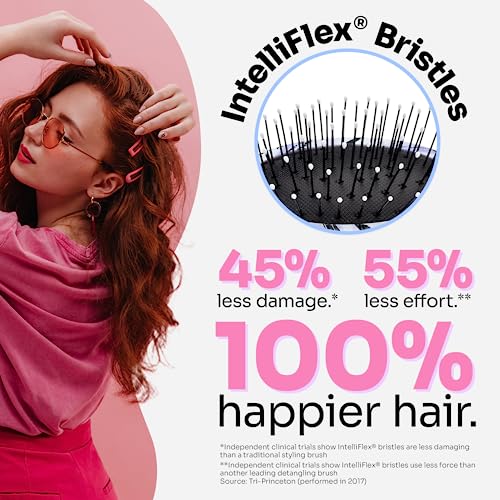 Wet Brush Mini Detangler Hair Brush, Purple Swirl (Watercolor Motif) - Travel Hair Brush - Ultra-Soft IntelliFlex Bristles Glide Through Tangles with Ease - Protects Against Split Ends and Pain-Free