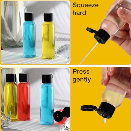 300 Pack 2 oz Clear Plastic Flip Cap Bottles - Travel Refillable Containers