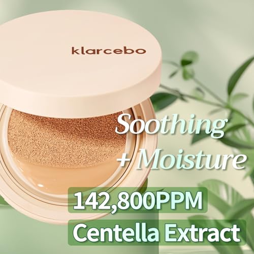 KLARCEBO New Heart Cica Cushion Foundation ? Lightweight K-Beauty Cushion Compact with Centella Asiatica, Natural Coverage, Long-Lasting, Non-Caking, Moisturizing Makeup with Elastic Puff