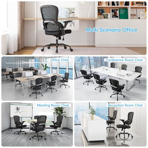 Ergonomic Office Chair Black - Adjustable Back Support for Adults - Pack of 1