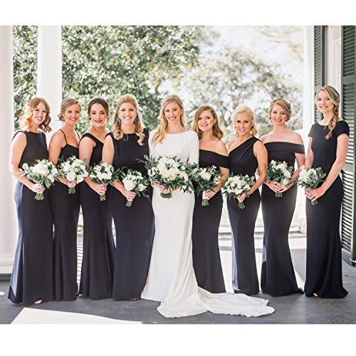 Pack of 9 Compact Pocket Makeup Mirrors Set - Include 1 Bride, 1 Maid of Honor, 1 Matron of Honor and 6 Bridesmaid Mirrors - Wedding Bridesmaid Proposal Gifts (Silver)