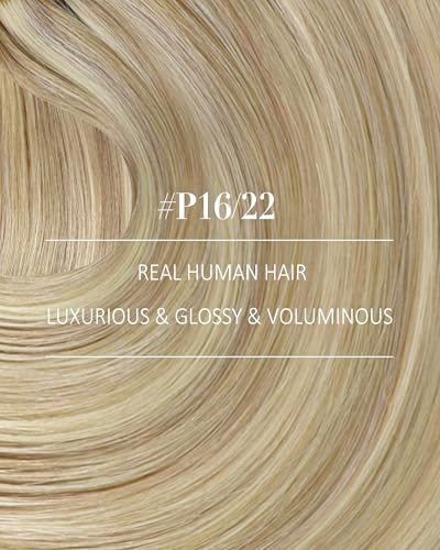 YoungSee Blonde Clip-In Hair Extensions 12 Inch Light Blonde Highlights Easy to Wear - Variation of Clip-B-#16/22 Blonde Highlights