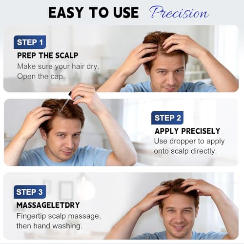 Minoxidil 5% Hair Growth Solution for Men & Women – Thinning & Receding Hair Treatment, 6 x 2 fl oz