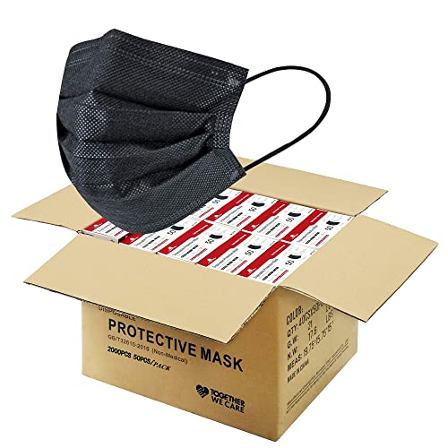 2000PCS Disposable Face Masks Bulk Pack - 3-Layer Breathable Non-Woven Masks for Adults