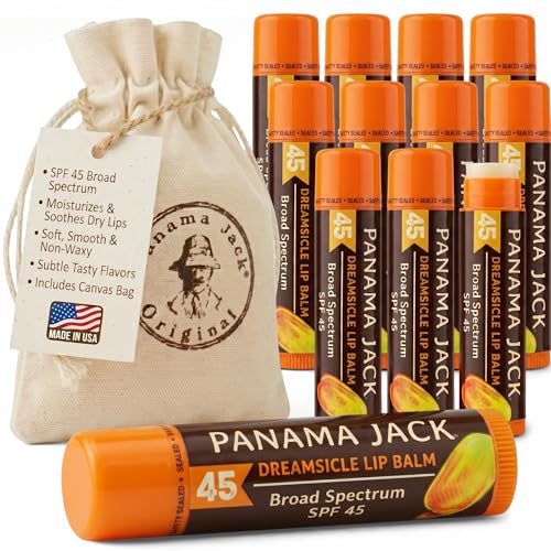 Panama Jack SPF 45 Lip Balm Set - Dreamsicle, Moisturizing 12 Pack