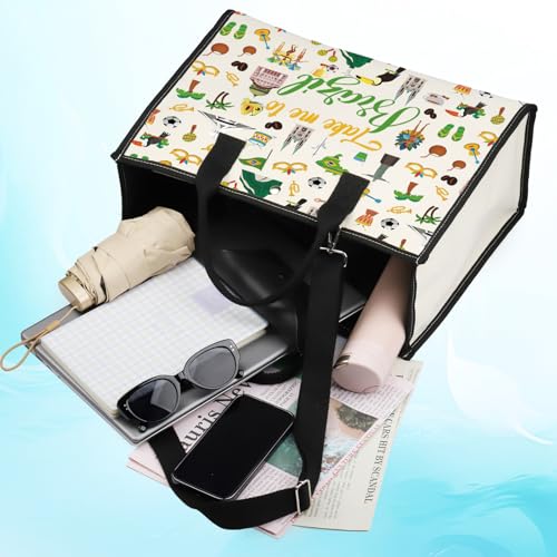LEVLO Brazil Culture Travel Cosmetic Bag - World Cup Souvenir Gift Zipper Pouch Bag For Traveler